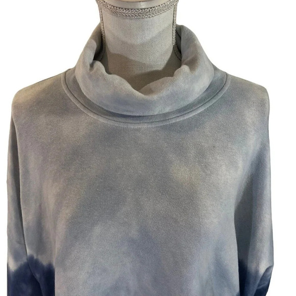 PINK Victorias Secret Pullover Sweater Medium Blue Ombre Cowl Neck Oversized Fit - Picture 4 of 9